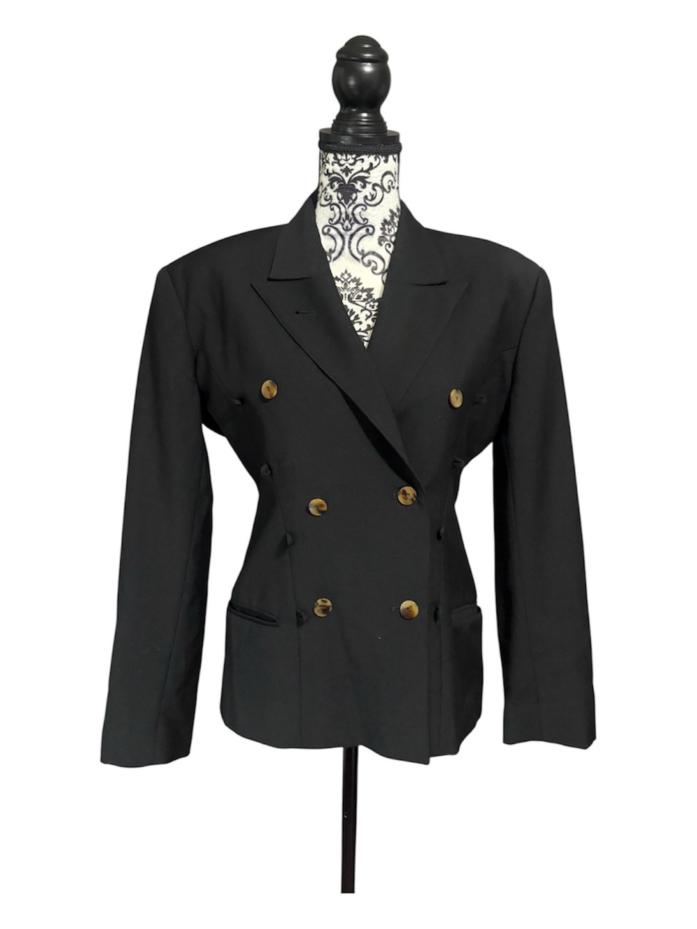 JEAN PAUL GAULTIER pour GIBÒ Rare Archival Vintage Double-Breasted Black Blazer